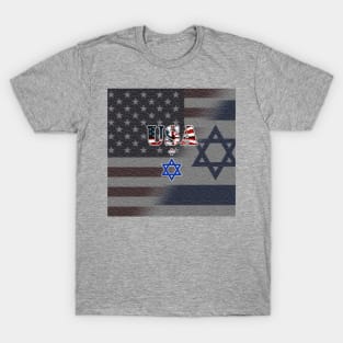 USA + Israel on Stylized, Blended Flag Background T-Shirt